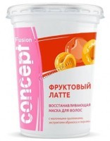 Concept Fusion mask fruit latte (Маска для волос «Фруктовый латте» восстанавливающая с экстрактом абрикоса), 450 мл - 